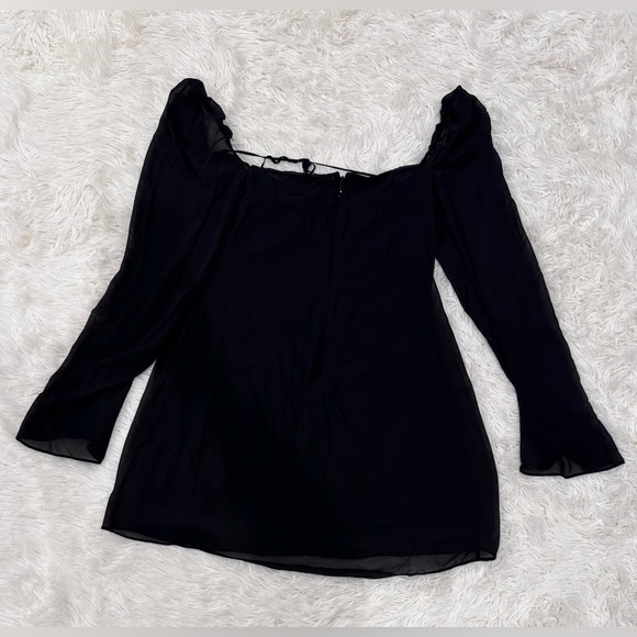 NWOT House of CB Babydoll Black mini long sleeves Dress sz L plus cup - Picture 9 of 12